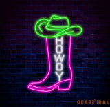 Western Cowboy Boot Neon Sign Custom Howdy LED Light Rustic Country Bar Wall Decor Personalized Neon Art for Western