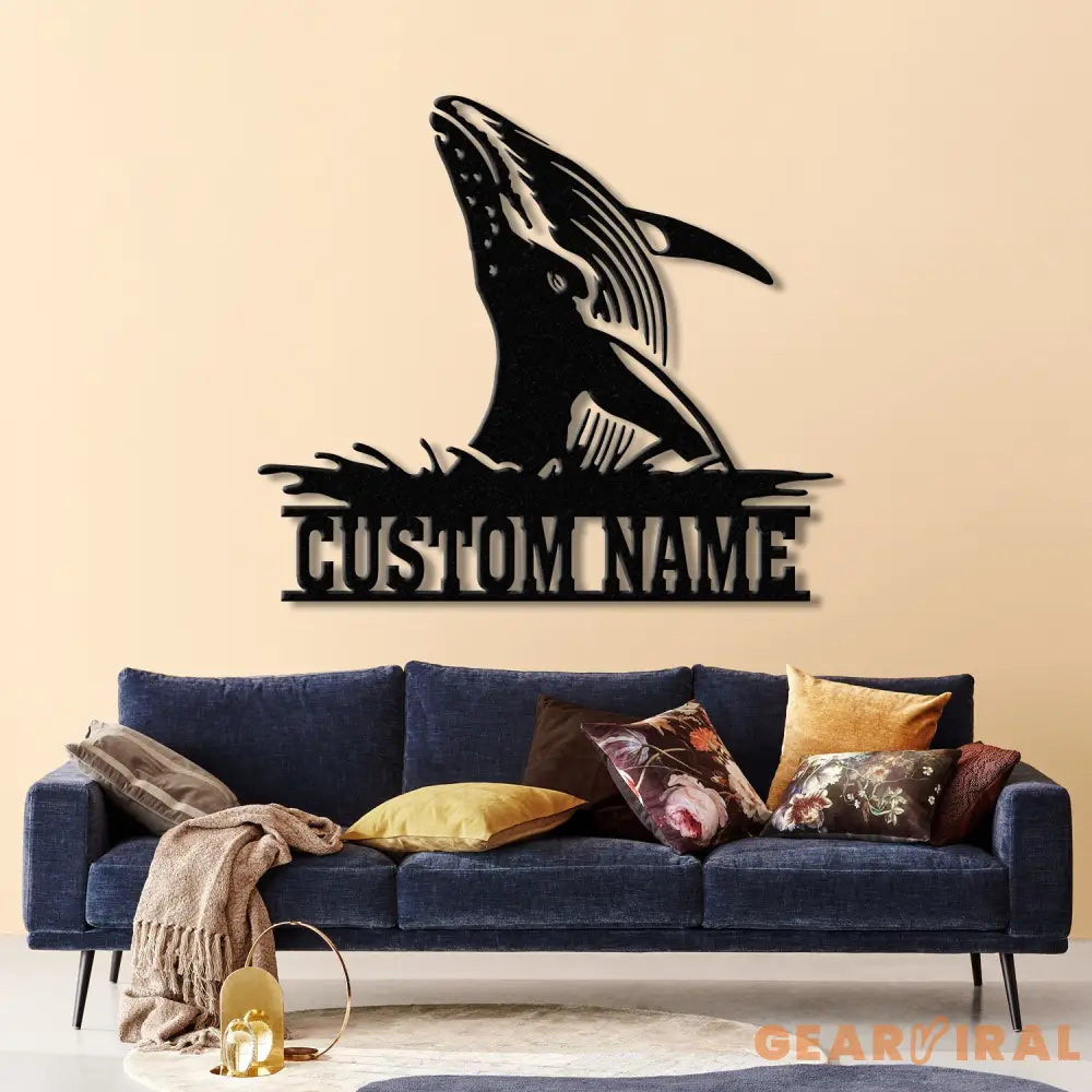 Whale Metal Wall Art with Led Lights Large Blue Whale Home Decor Ocean-Themed Nautical Wall Art Whale Metal Sign for