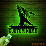 Whale Metal Wall Art with Led Lights Large Blue Whale Home Decor Ocean-Themed Nautical Wall Art Whale Metal Sign for