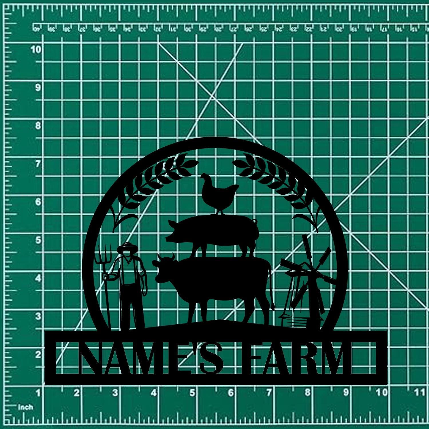 Wheat Field Our Farm Metal Sign - Wall Art Decor - Personalize Farm Home Sign - Metal Farm Family Name - Garden Decor, Housewarming