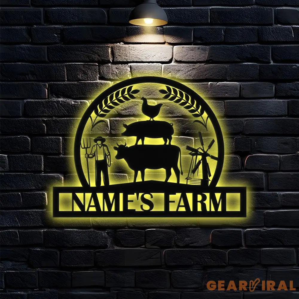 Wheat Field Our Farm Metal Sign - Wall Art Decor - Personalize Farm Home Sign - Metal Farm Family Name - Garden Decor