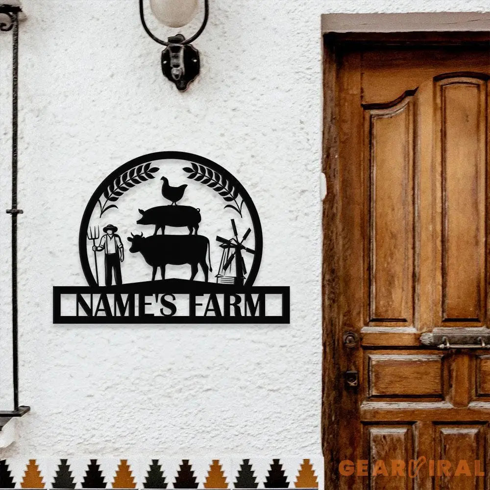 Wheat Field Our Farm Metal Sign - Wall Art Decor - Personalize Farm Home Sign - Metal Farm Family Name - Garden Decor