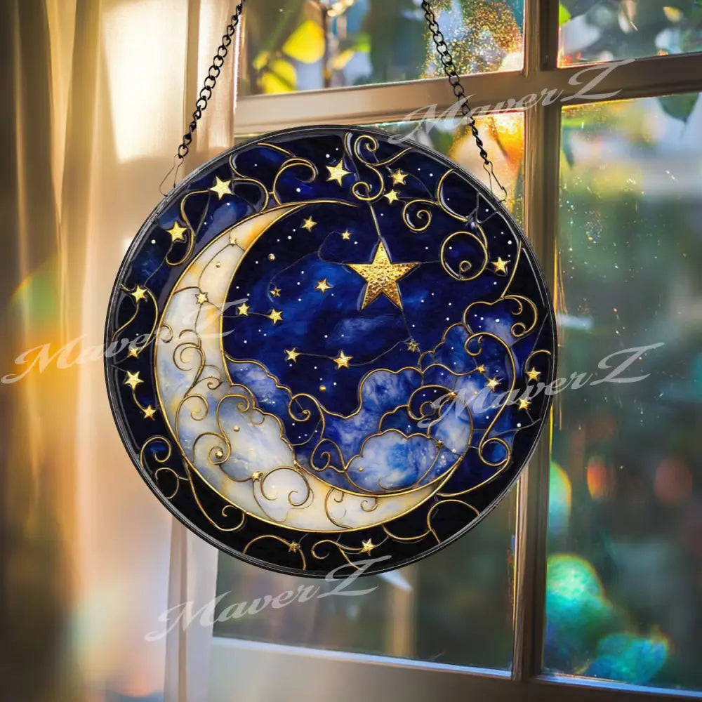 White Dog Stained Glass Suncatcher Cute Maltese Pet Portrait Window Panel Round Puppy Hanging Art Dog Lover Gift or Pet