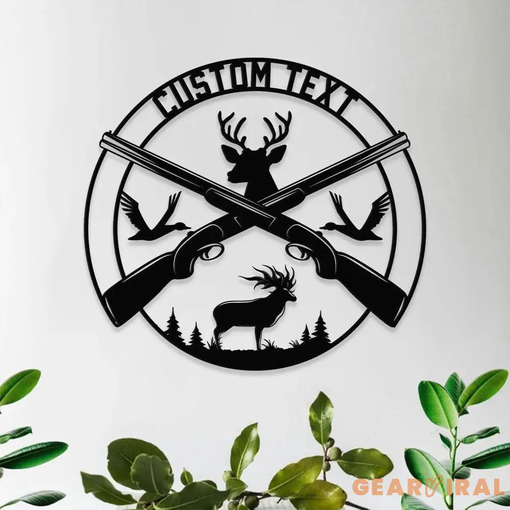 Wildernes Hunter Metal Sign Personalized Family Name Led Metal Sign Outdoor Door Decor Hunting Wall Art Perfect Gift