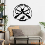 Wildernes Hunter Metal Sign Personalized Family Name Led Metal Sign Outdoor Door Decor Hunting Wall Art Perfect Gift