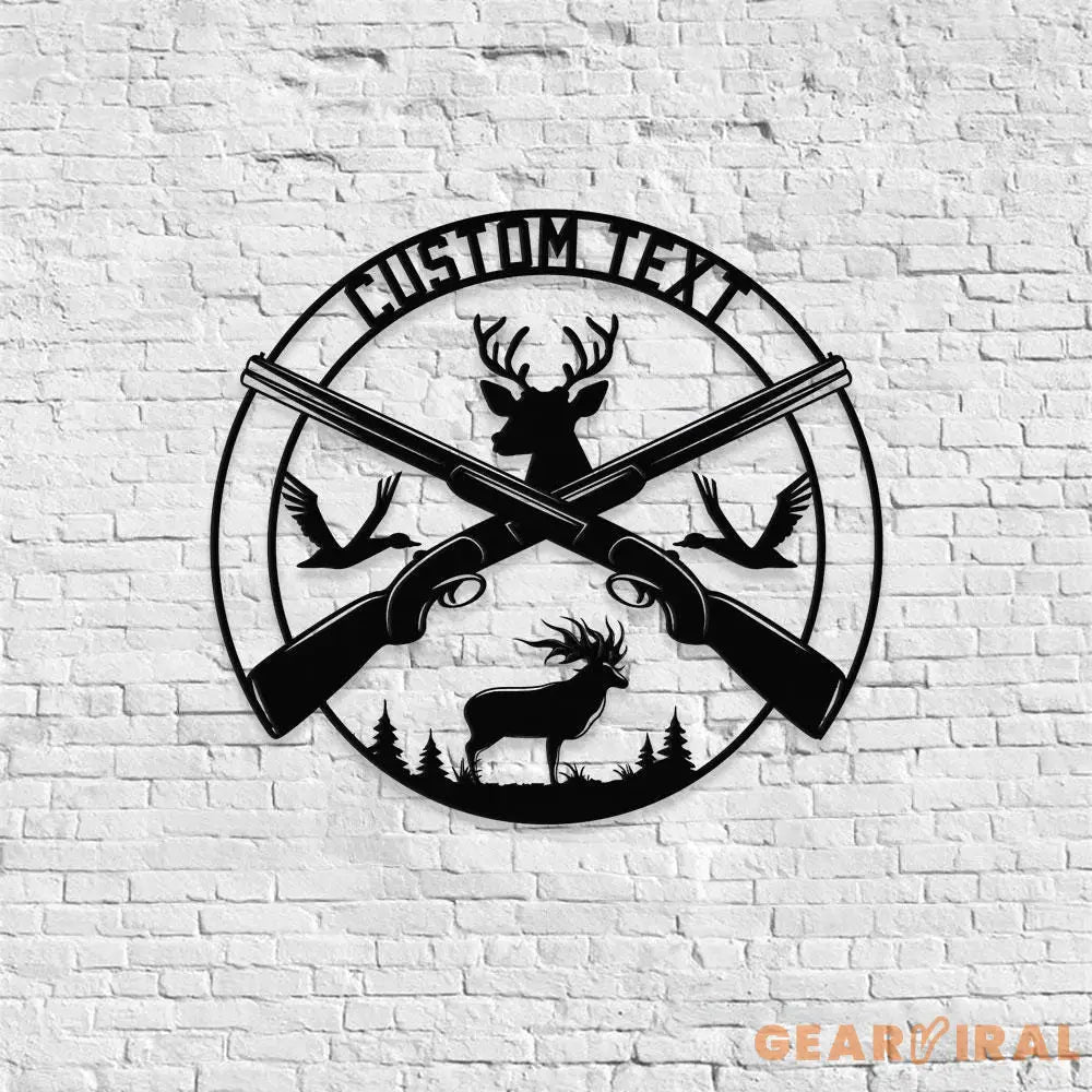 Wildernes Hunter Metal Sign Personalized Family Name Led Metal Sign Outdoor Door Decor Hunting Wall Art Perfect Gift