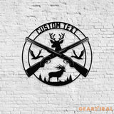 Wildernes Hunter Metal Sign Personalized Family Name Led Metal Sign Outdoor Door Decor Hunting Wall Art Perfect Gift