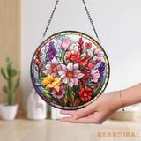 Wildflowers Stained Glass Suncatcher Window Hangings Wall Decor Flowers Suncatcher Gift Window Hanger Birthday Gift For