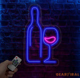 Wine Neon Sign Custom Neon Sign Wine Lover Art Decor Wine Wall Decor Bar Decor Cheers Neon Sign Bar backdrop Party