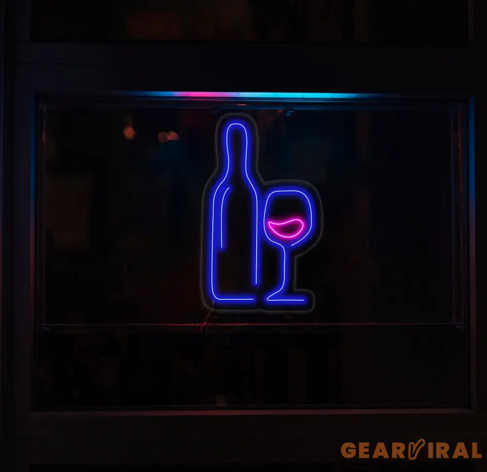 Wine Neon Sign Custom Neon Sign Wine Lover Art Decor Wine Wall Decor Bar Decor Cheers Neon Sign Bar backdrop Party