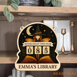 Witch Books Read Tracker, Books Read This Year, Bookish Decor, Bookshelf Counter with Name, Custom Reader Gift, Birthday Gift for Book Lover