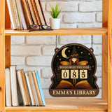 Witch Books Read Tracker, Books Read This Year, Bookish Decor, Bookshelf Counter with Name, Custom Reader Gift, Birthday Gift for Book Lover