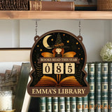 Witch Books Read Tracker, Books Read This Year, Bookish Decor, Bookshelf Counter with Name, Custom Reader Gift, Birthday Gift for Book Lover