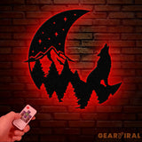 Wolf Howling Under The Moon Metal Cabin Sign Custom Wolf Name Sign Family Name Sign Outdoor Decor Sign Farm Sign Metal