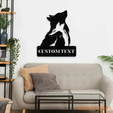 Wolf Metal Sign Custom Couple Wolf Sign Personalized Family Name Sign Outdoor Door Decor Personalized Wall Art Gift for