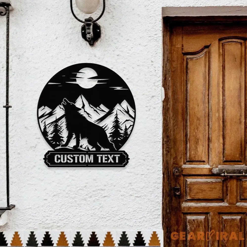 Wolf Metal Sign Custom Wolf LED Sign Personalized Wolf Family Name Sign Outdoor Wolf Decor Personalized Wolf Wall Art