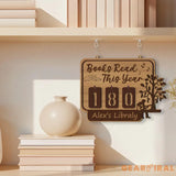Wooden Book Tracker Sign, Custom Reading Goal Counter, Personalized Library Decor, Book Lover Gift, Reading Progress Display