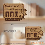 Wooden Book Tracker Sign, Custom Reading Goal Counter, Personalized Library Decor, Book Lover Gift, Reading Progress Display