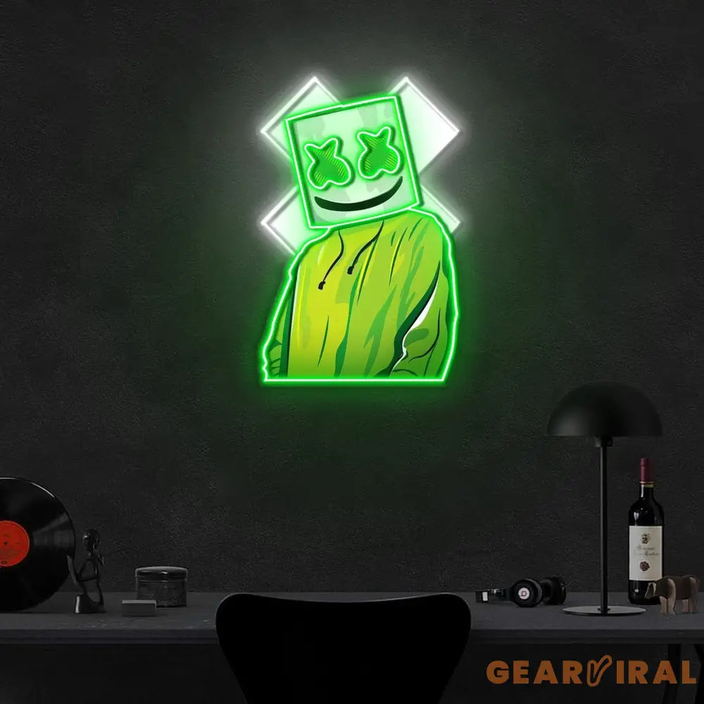 X Mask Cartoon Neon x Acrylic Artwork