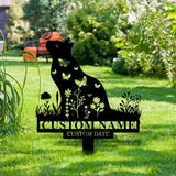 Year And Name Cat Metal Sign, Memorial Plaque, Cat Grave Marker, Personalized Cat Garden Sign, Pet Loss Gift, Remembrance Stake, Sympathy
