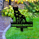 Year And Name Cat Metal Sign Memorial Plaque Cat Grave Marker Personalized Cat Garden Sign Pet Loss Gift Remembrance